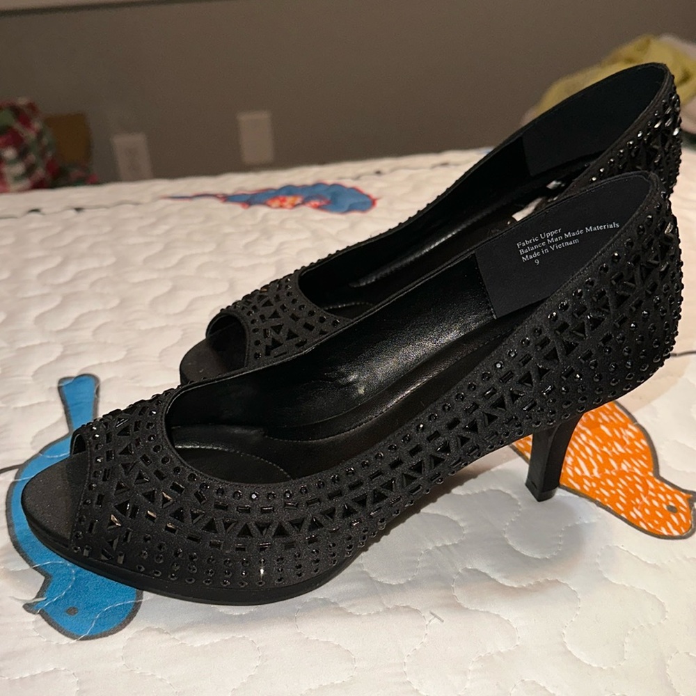 Studded peep-toe heels size 9